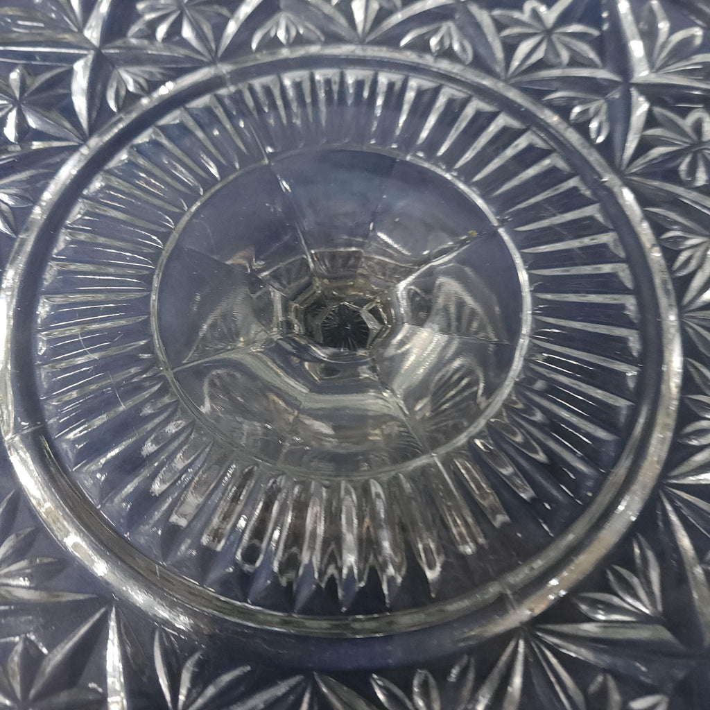Early 20thC Pressed Glass Large Cake Stand