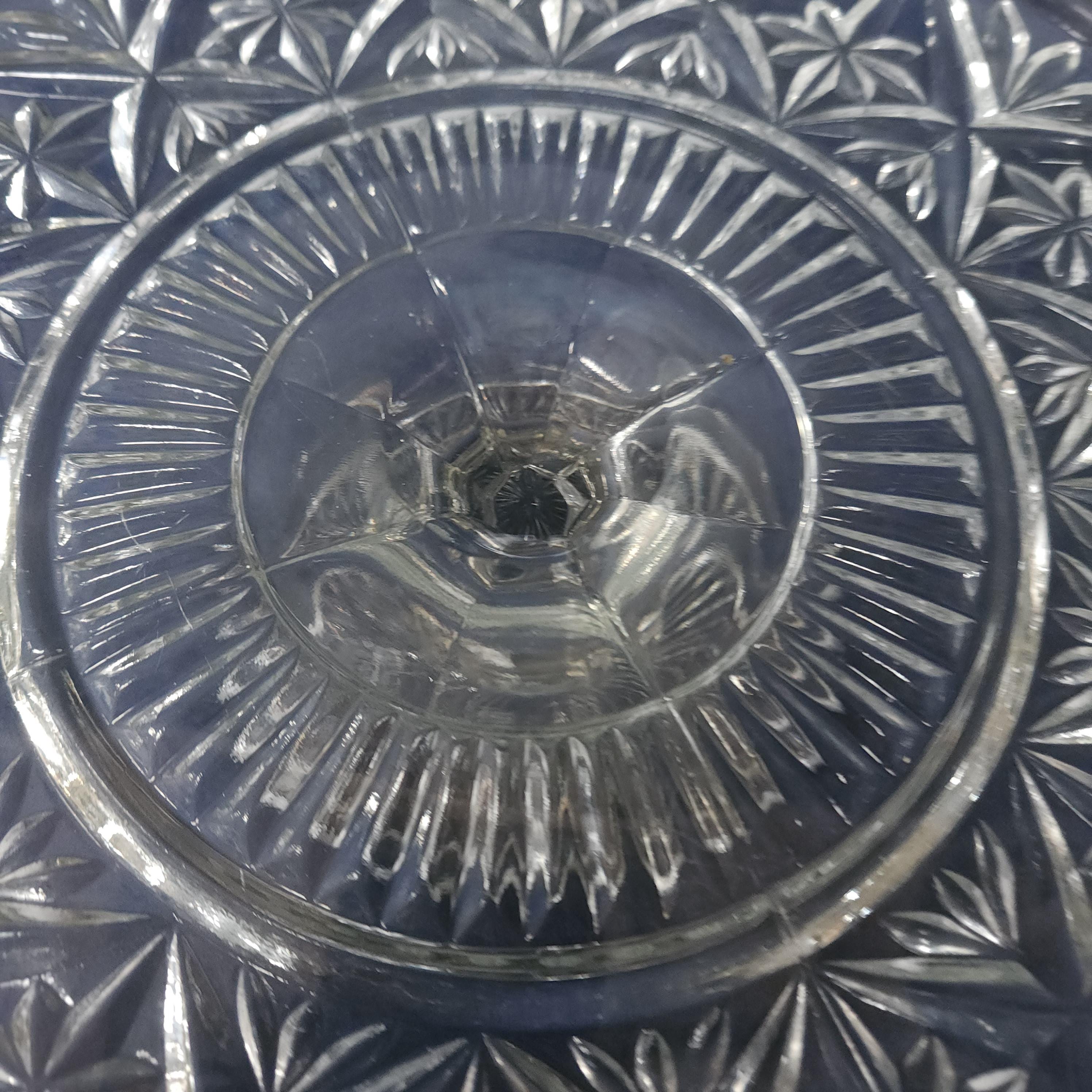 Early 20thC Pressed Glass Large Cake Stand