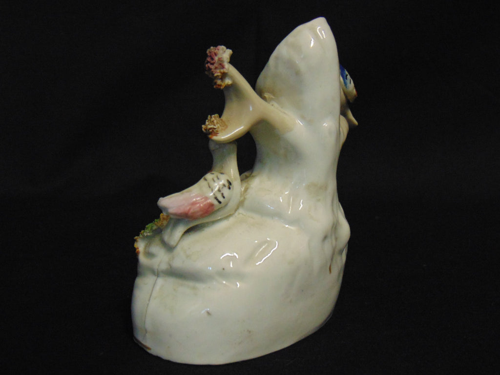 Victorian Staffordshire Spill Vase - Birds With A Nest
