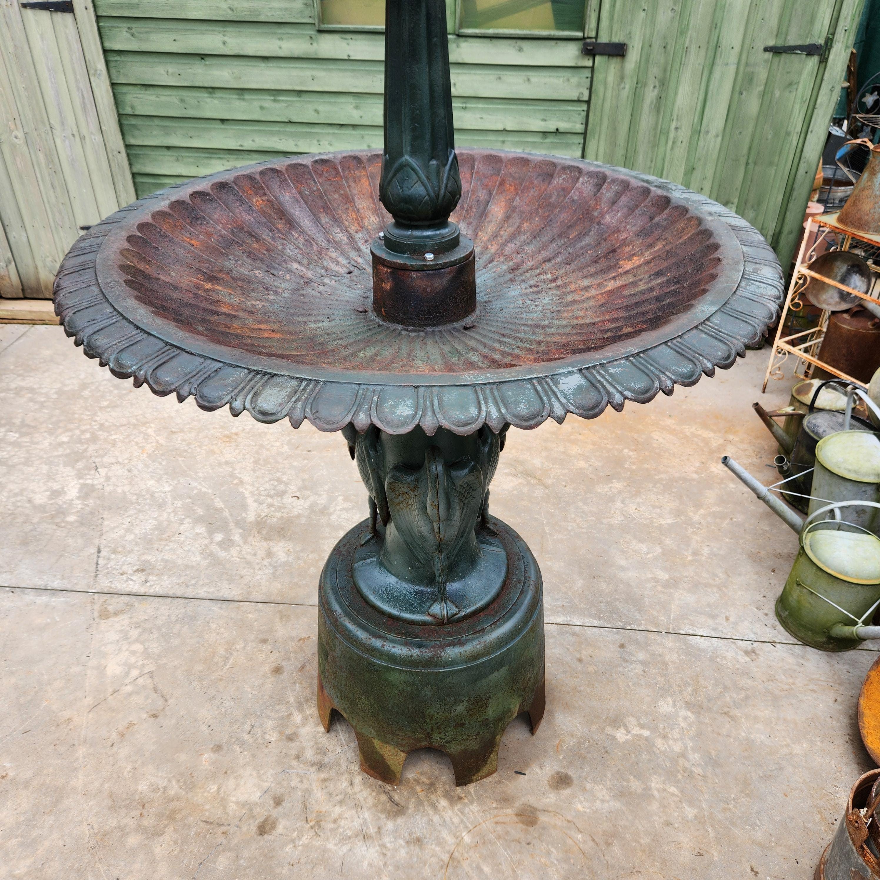 19th Century Cast Iron Garden Fountain - Coalbrookdale Style