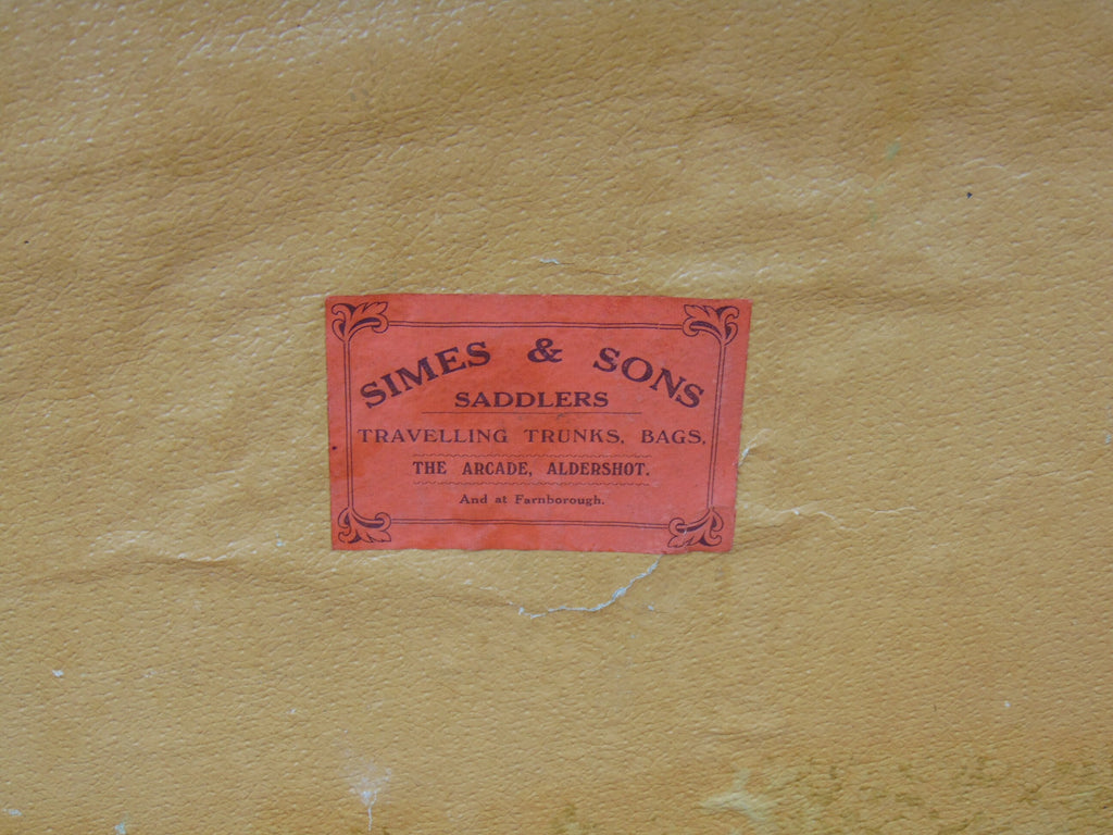 Early to Mid 20thC Tan leather Suitcase