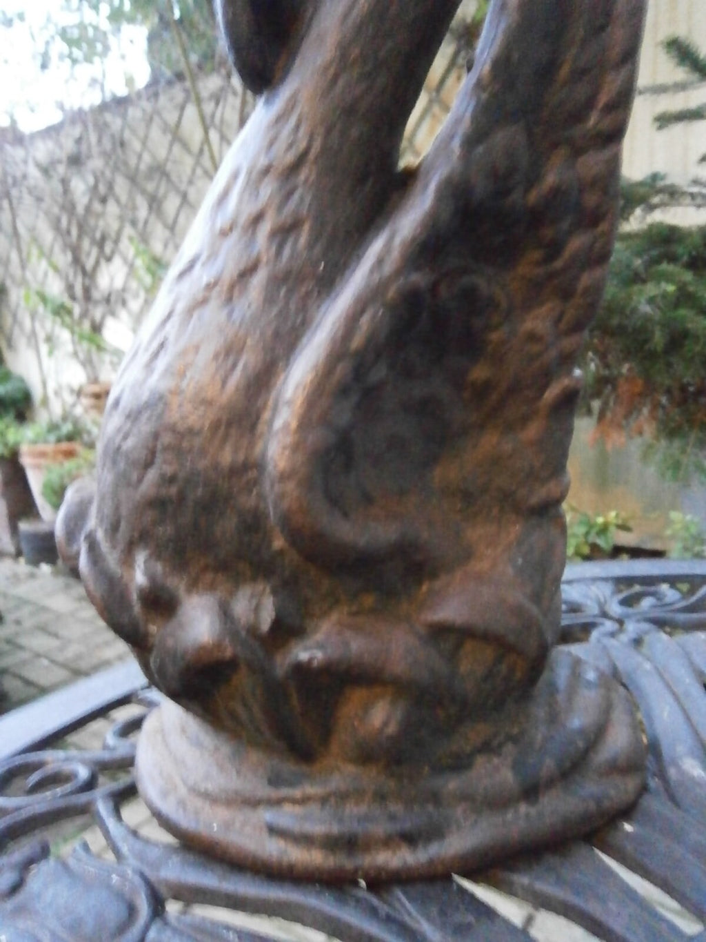 19thC Cast Iron Door Porter Modelled as a Swan