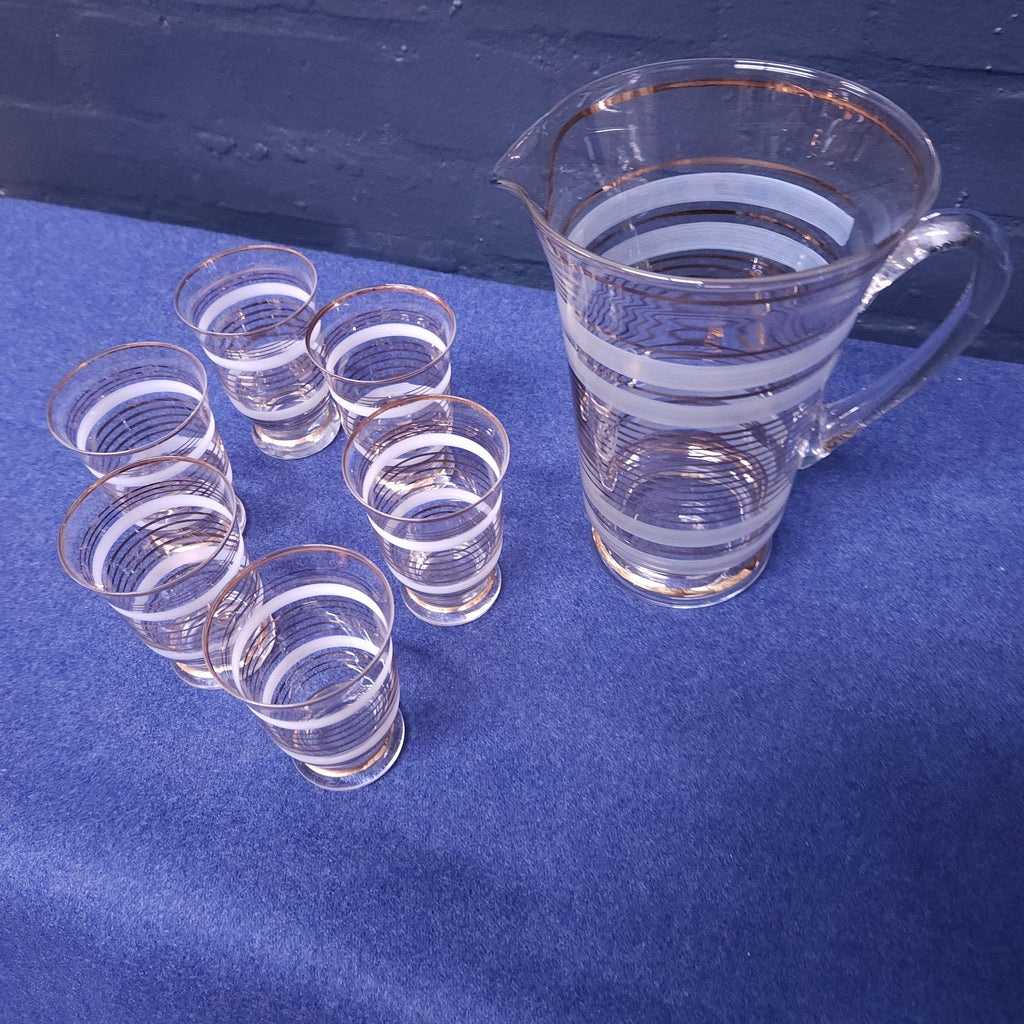 Art Deco Lemonade Set, Pitcher and Glasses