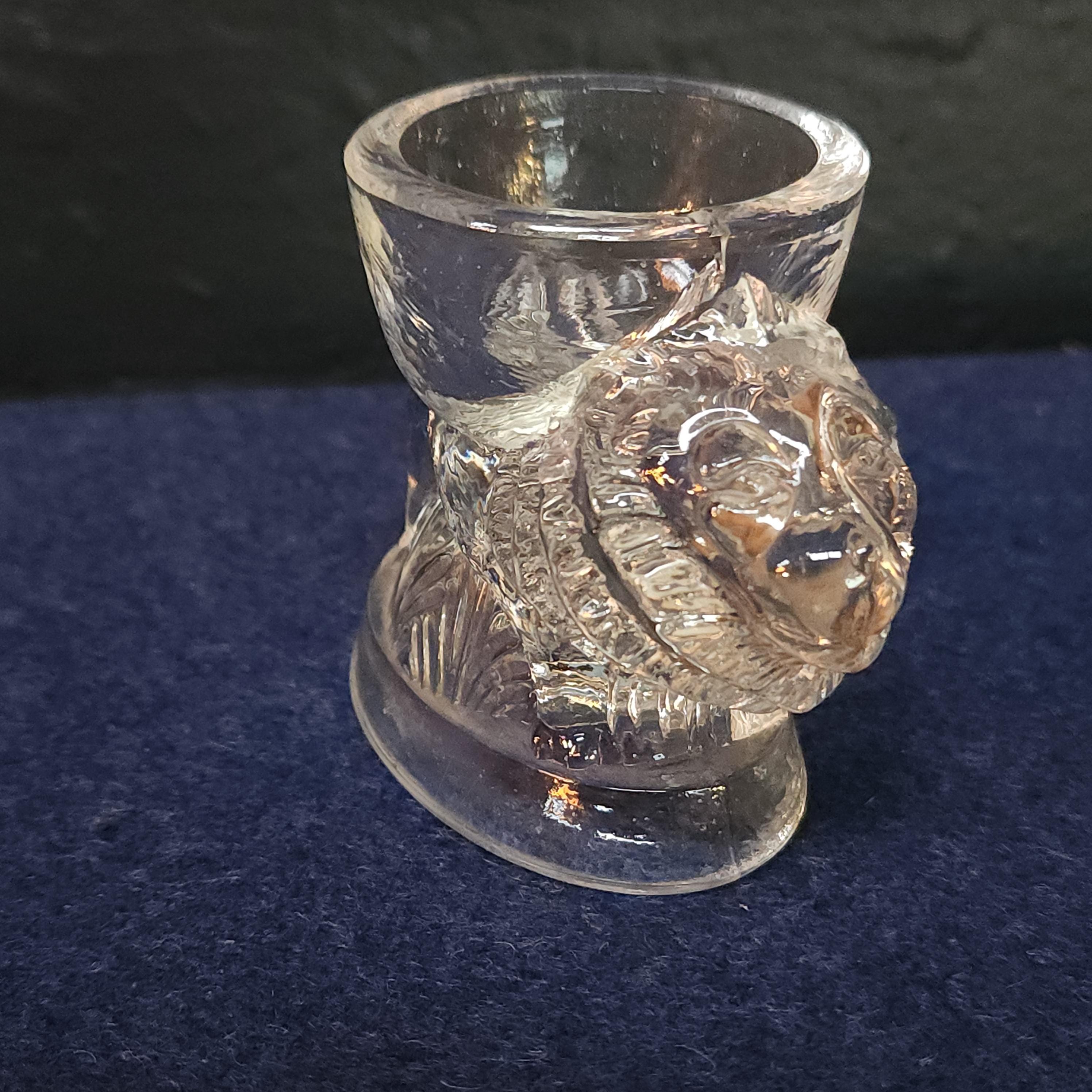 Pressed Glass Lion Egg Cup