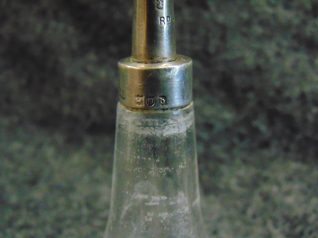 Victorian Decoupage Brush 1897, Silver Topped, Glass Based, Hallmarked London