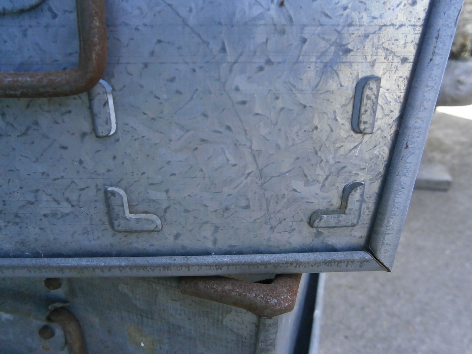 Galvanised Industrial Tote Box/Crate X 1 - Vintage
