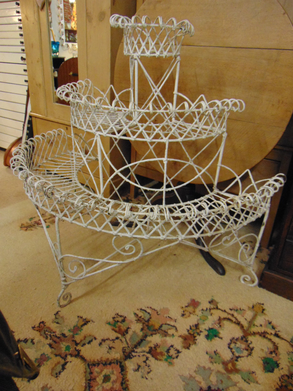 Antique Victorian Wirework Plant Stand