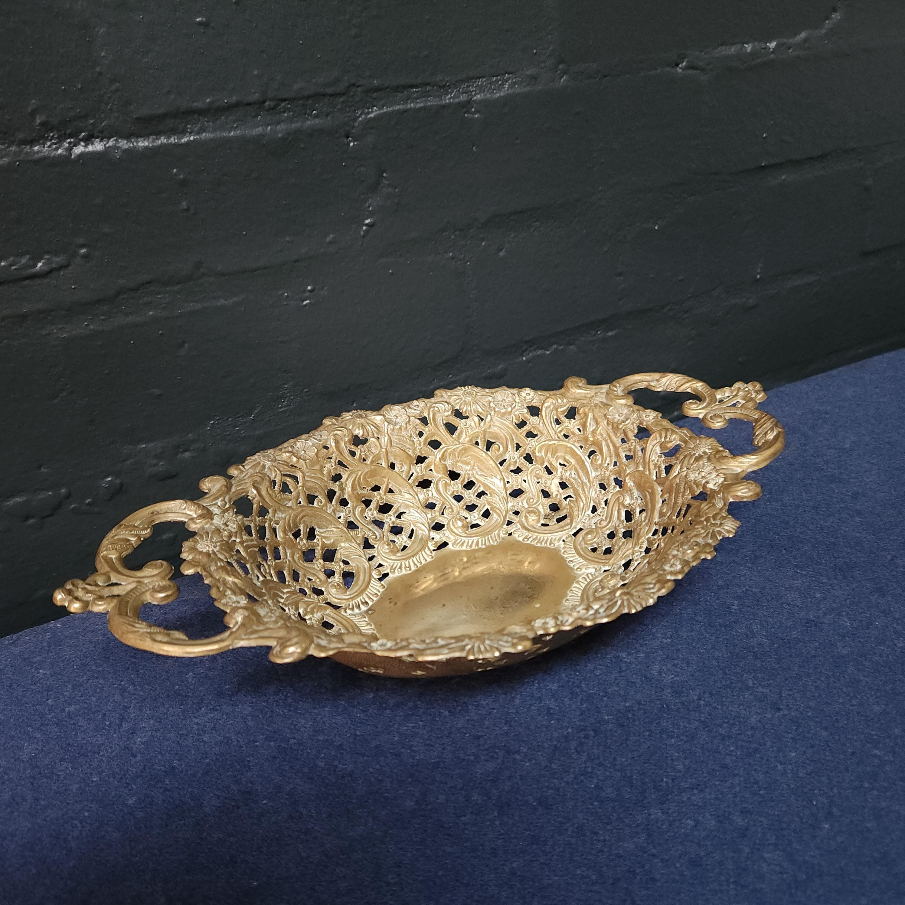 Italian Baroque Brass Basket