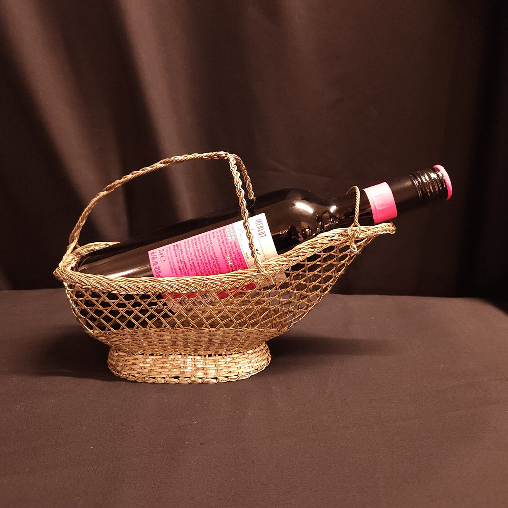 Vintage French Silverplated Wire Wine Bottle Holder