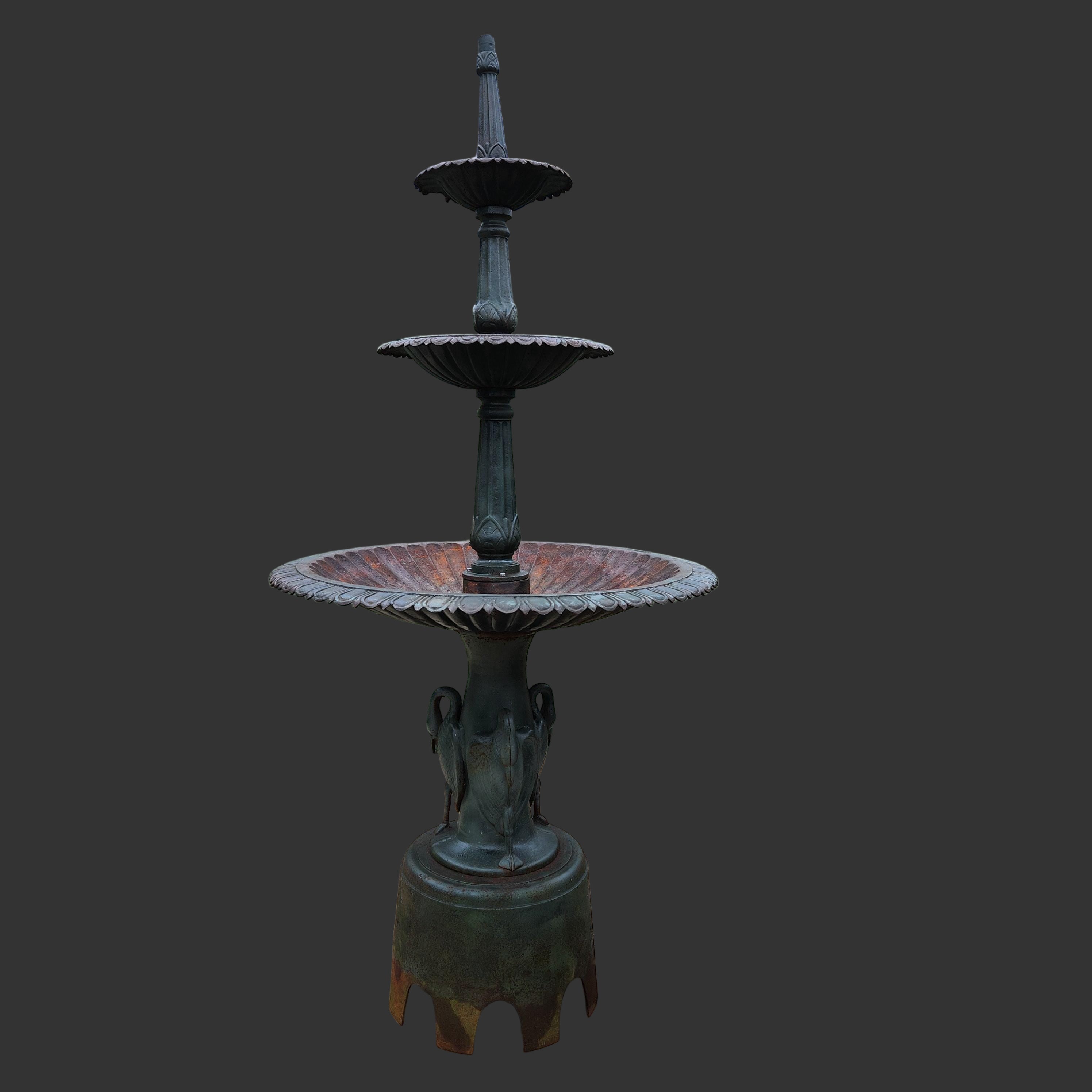 19th Century Cast Iron Garden Fountain - Coalbrookdale Style