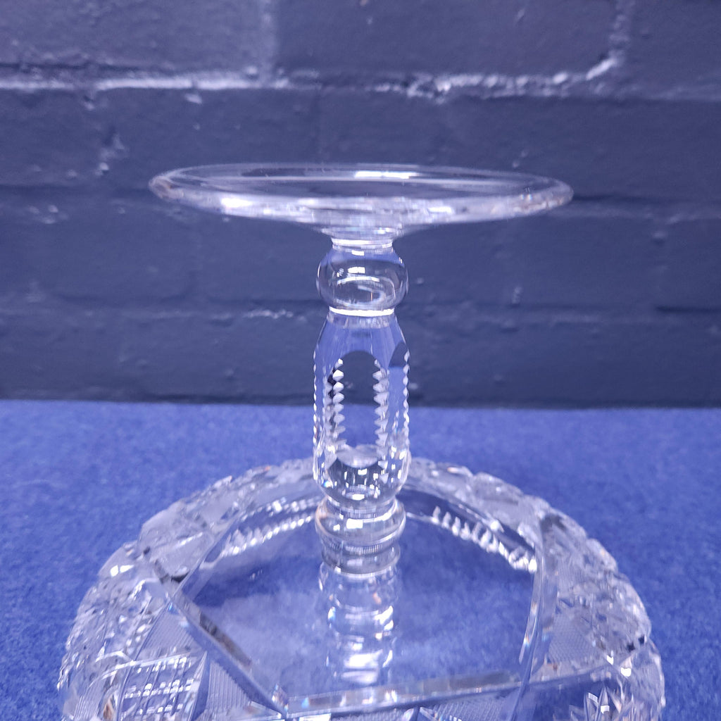 Early 20thC Bavarian Cut Crystal Comport/Tazza