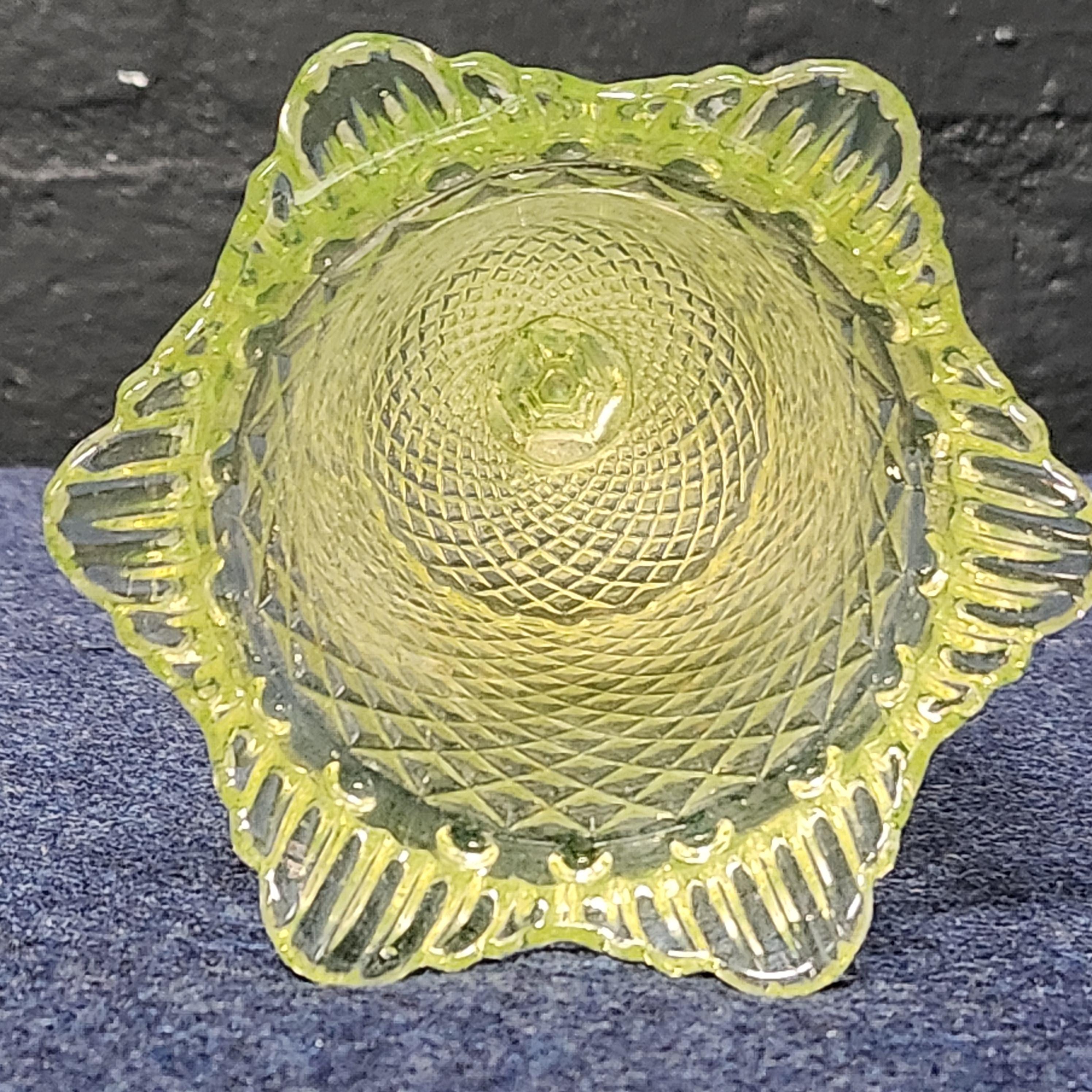 Yellow Uranium Glass Celery Vase
