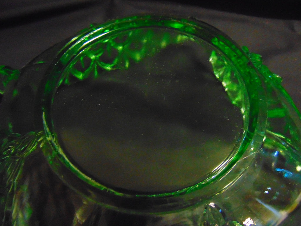 Art Deco Czechoslovakian Uranium Glass Fruit Bowl