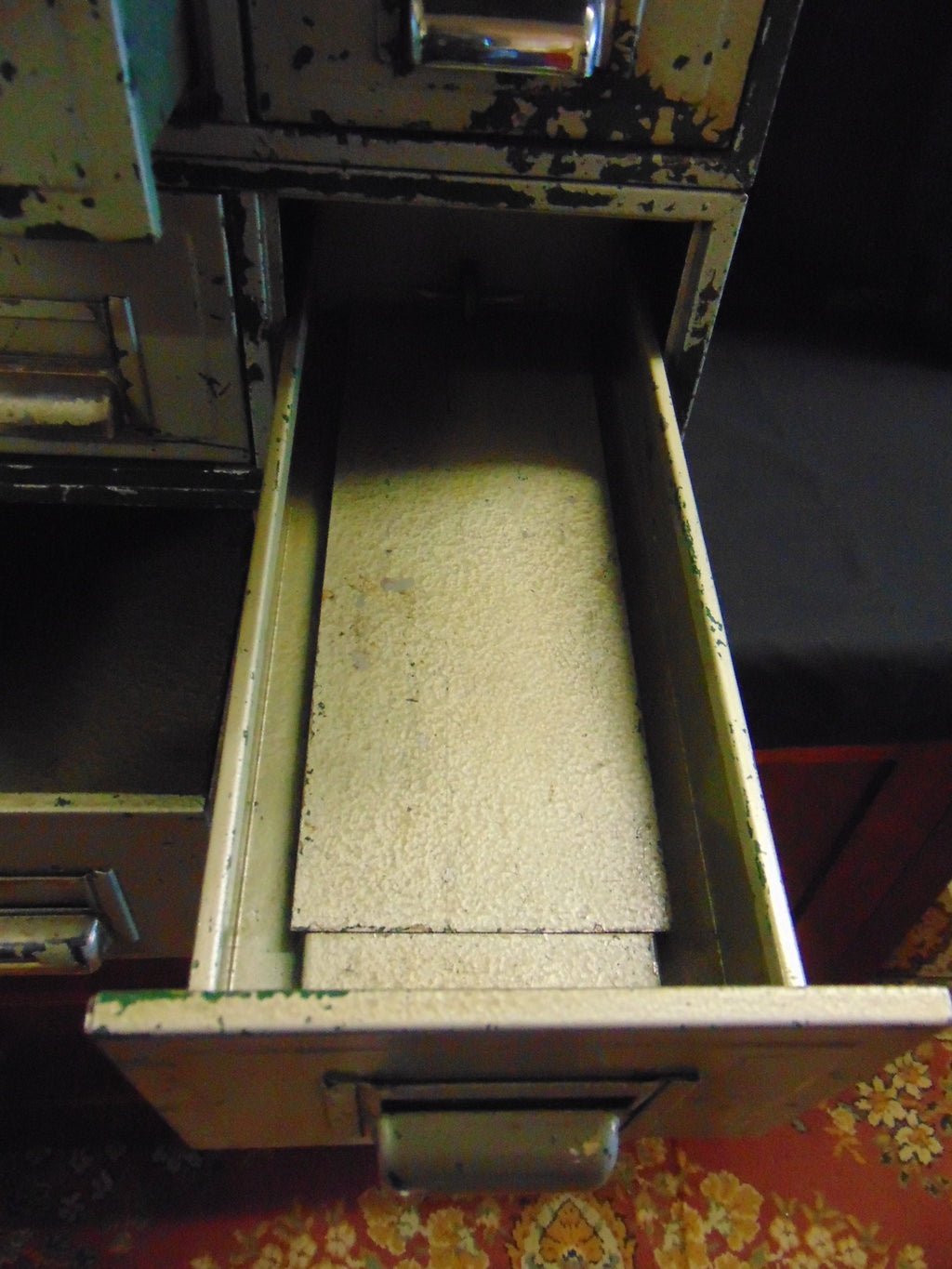 Vintage Industrial Bank of 8 Metal Card Index Drawers