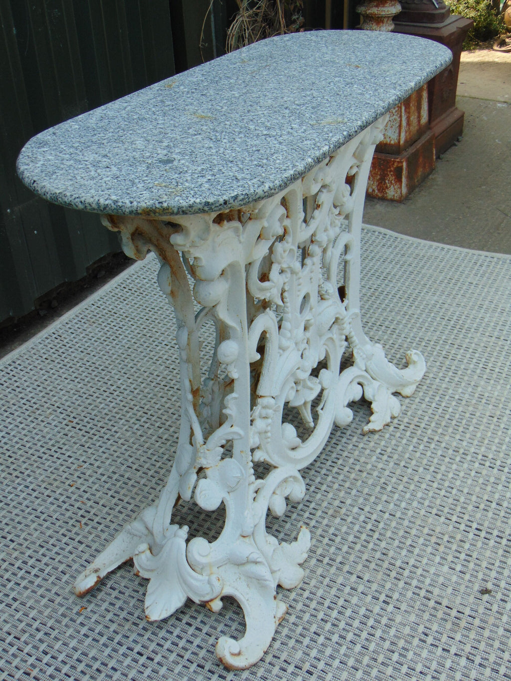Victorian Cast Iron Marble Topped Table