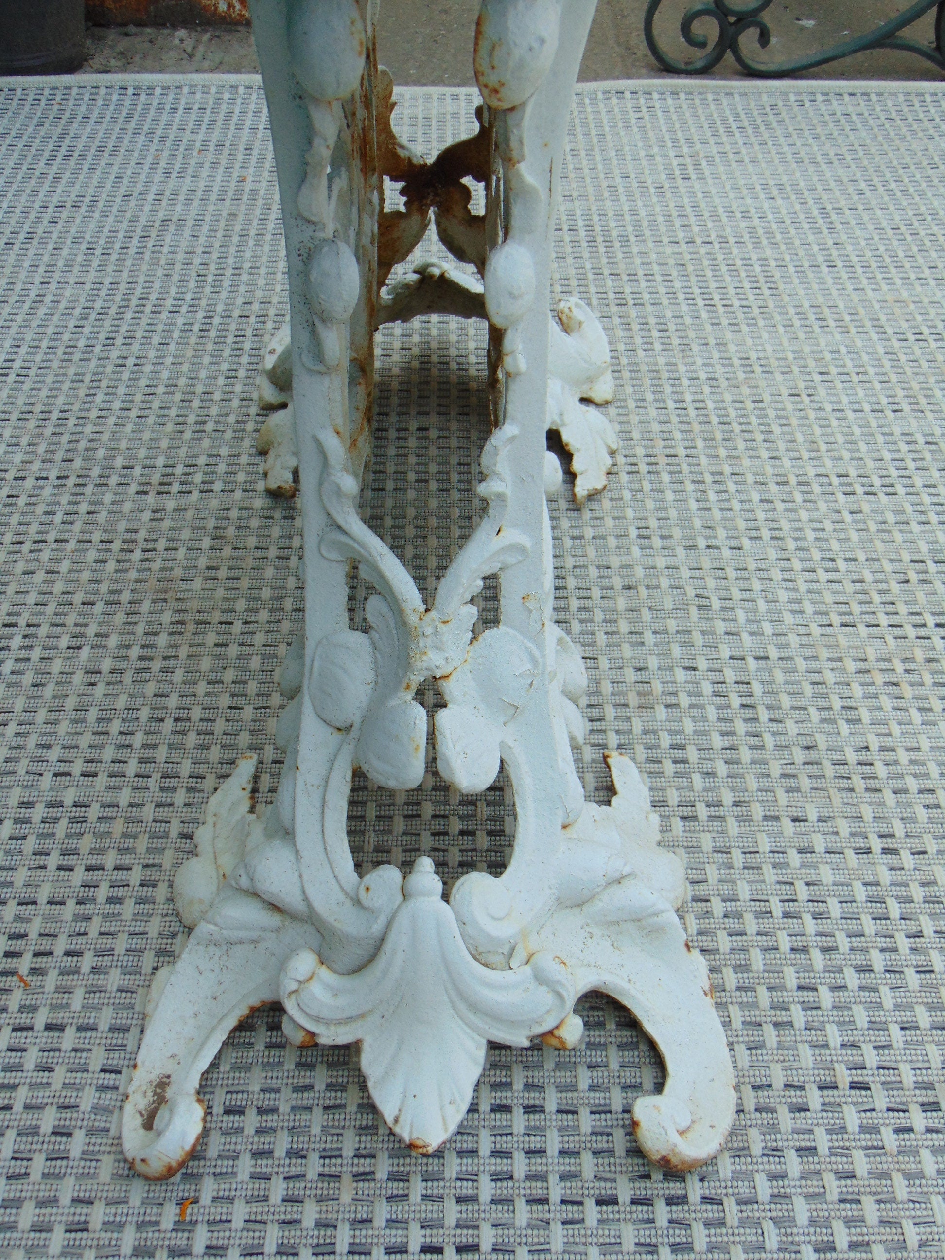 Victorian Cast Iron Marble Topped Table