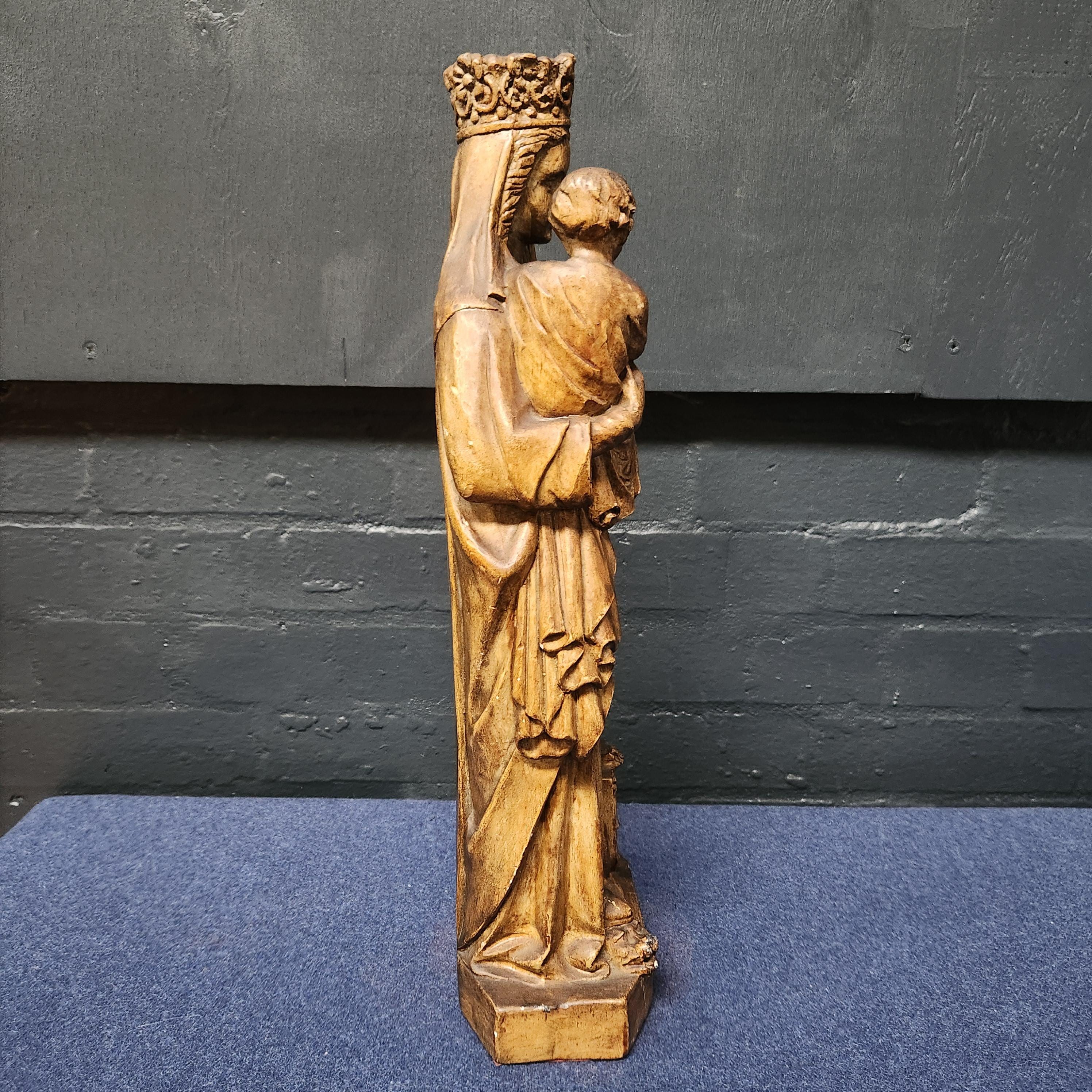 Our Lady of Flanders Plaster Statue, French