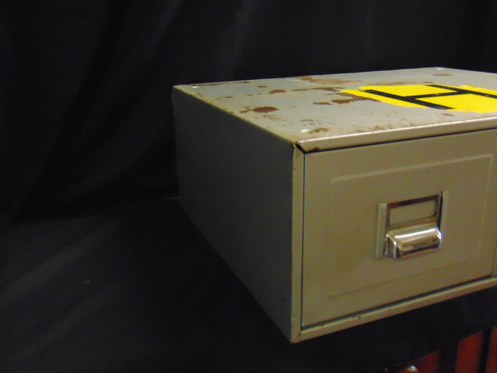 Vintage Industrial Bank of 2 Index Card Filing Drawers