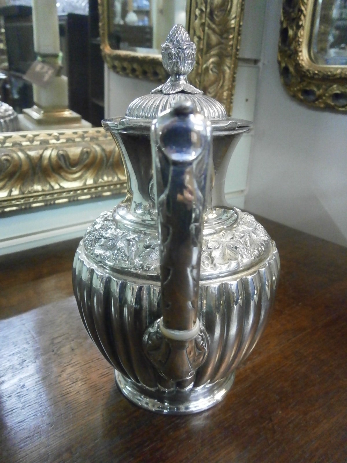 Silverplate Lidded Claret Jug By Dixon C1879-1935