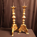 Circa 1920's Moroccan Style Pricket Candlesticks / Torchere