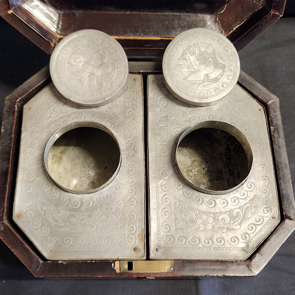 19thC Chinese Laquered Tea Caddy