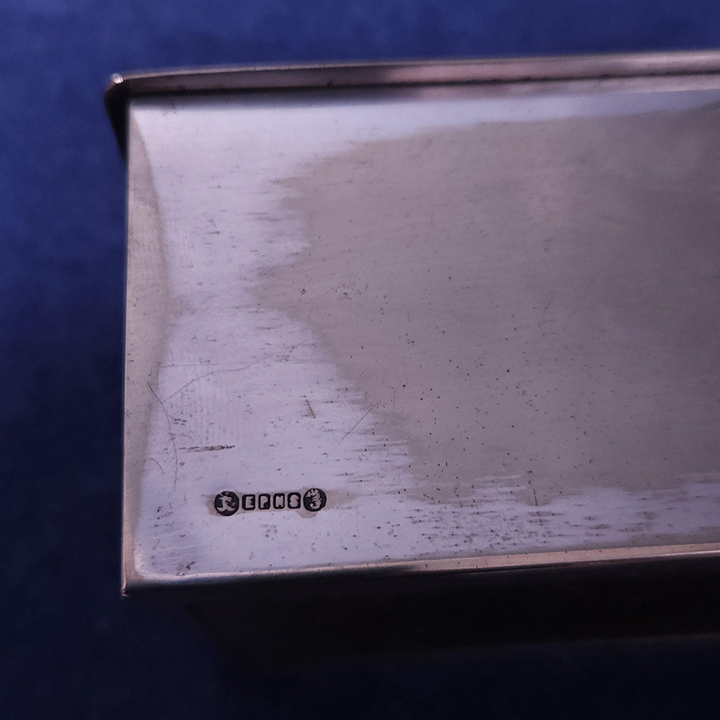 Silverplated Box, Engine-Turned Engraved, Wood Lined