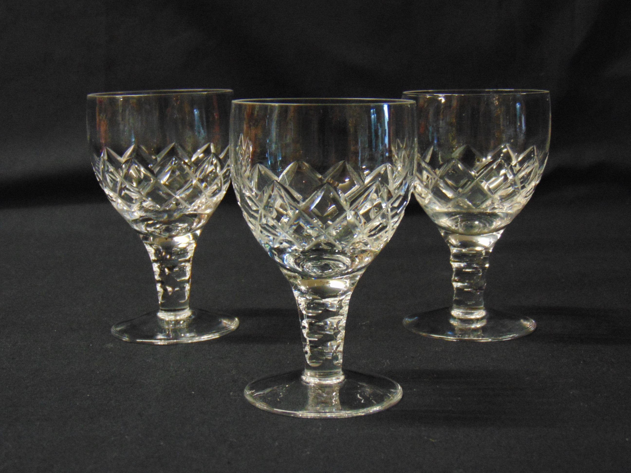 3 Stuart Crystal Sherry or Port Glasses,C1970s.