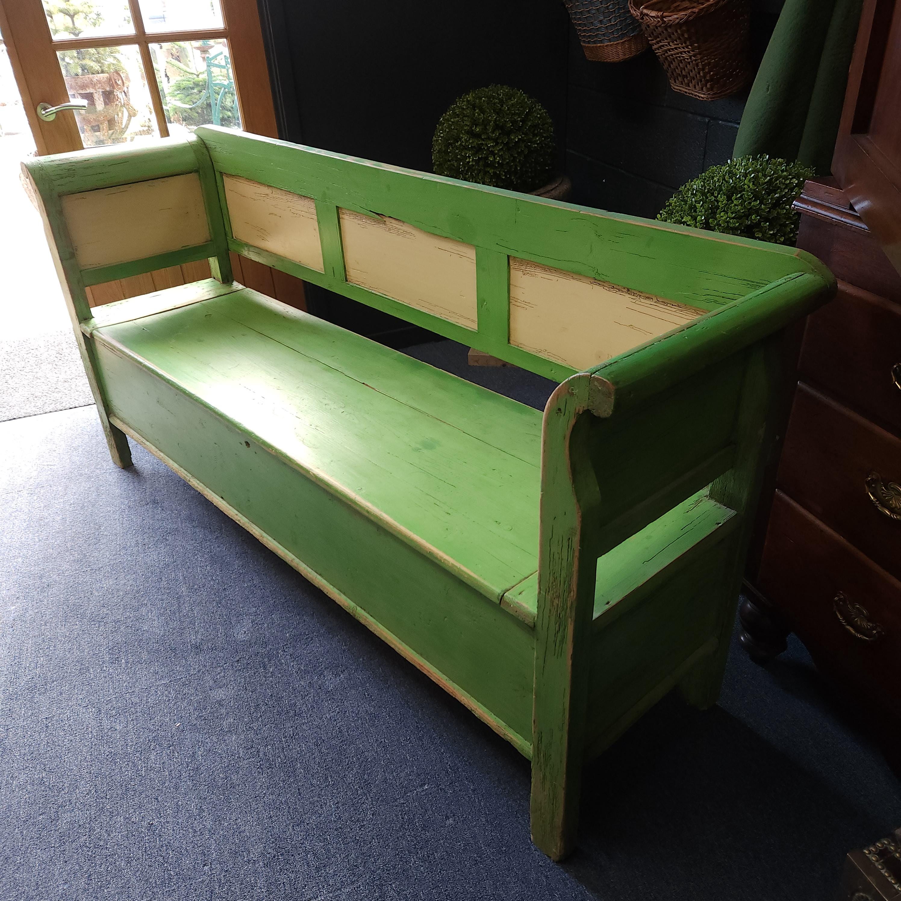 Continental Painted Pine Box Settle