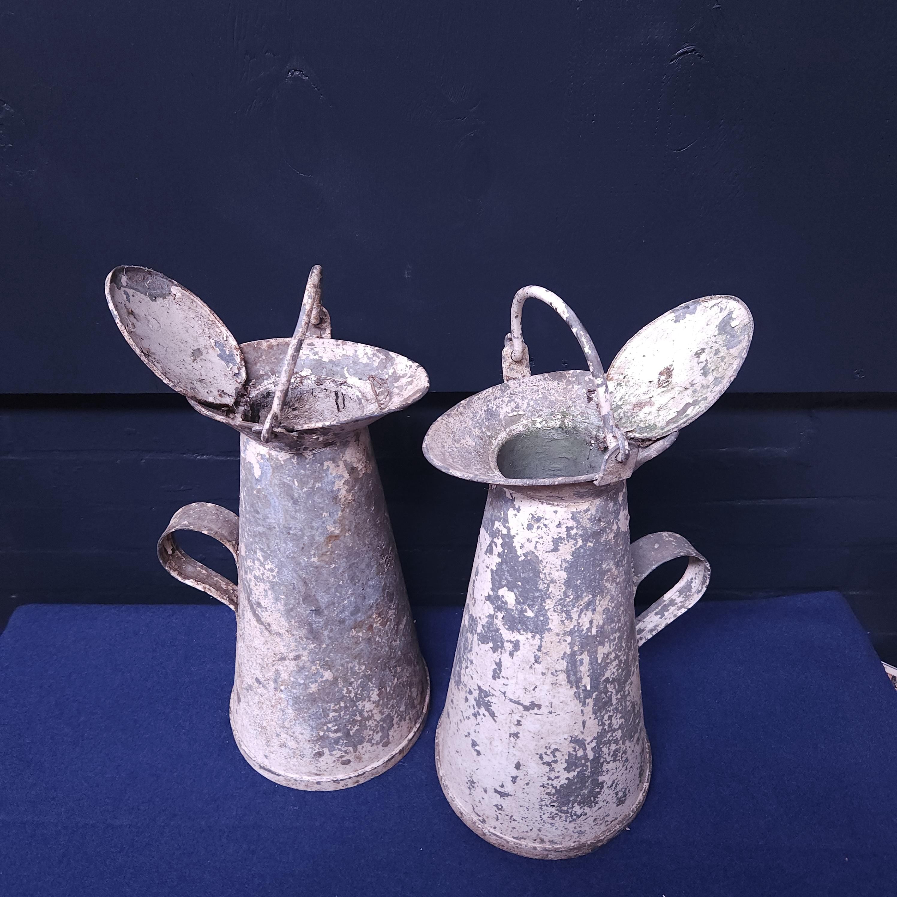 Pair Cornish Zinc & Aluminium Milk Churns Circa Mid to Late 19thC