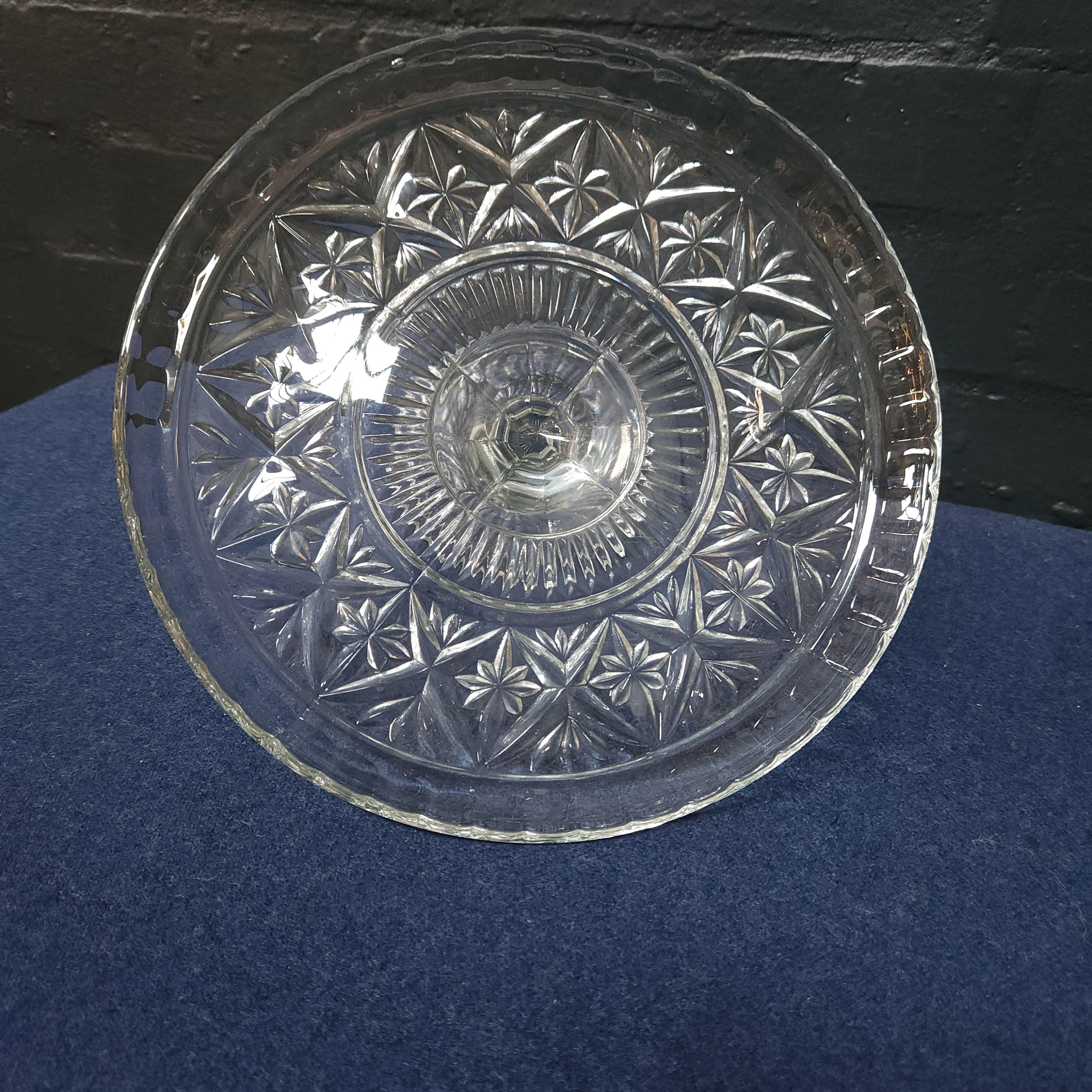 Early 20thC Pressed Glass Large Cake Stand