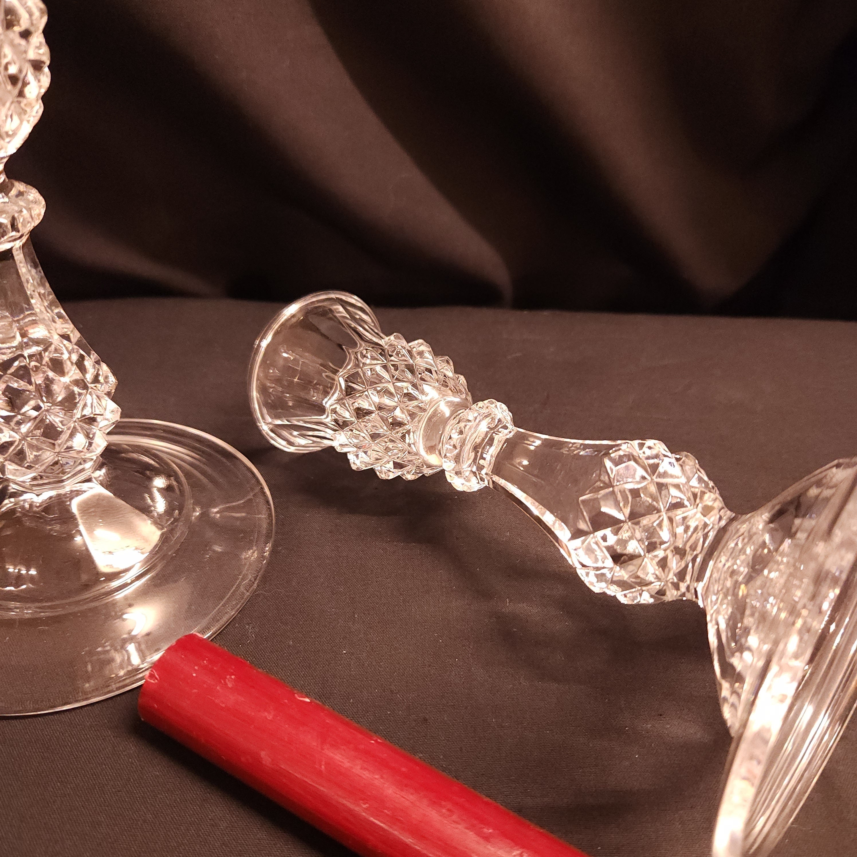 Pair of Crystal D'Arques Candlesticks