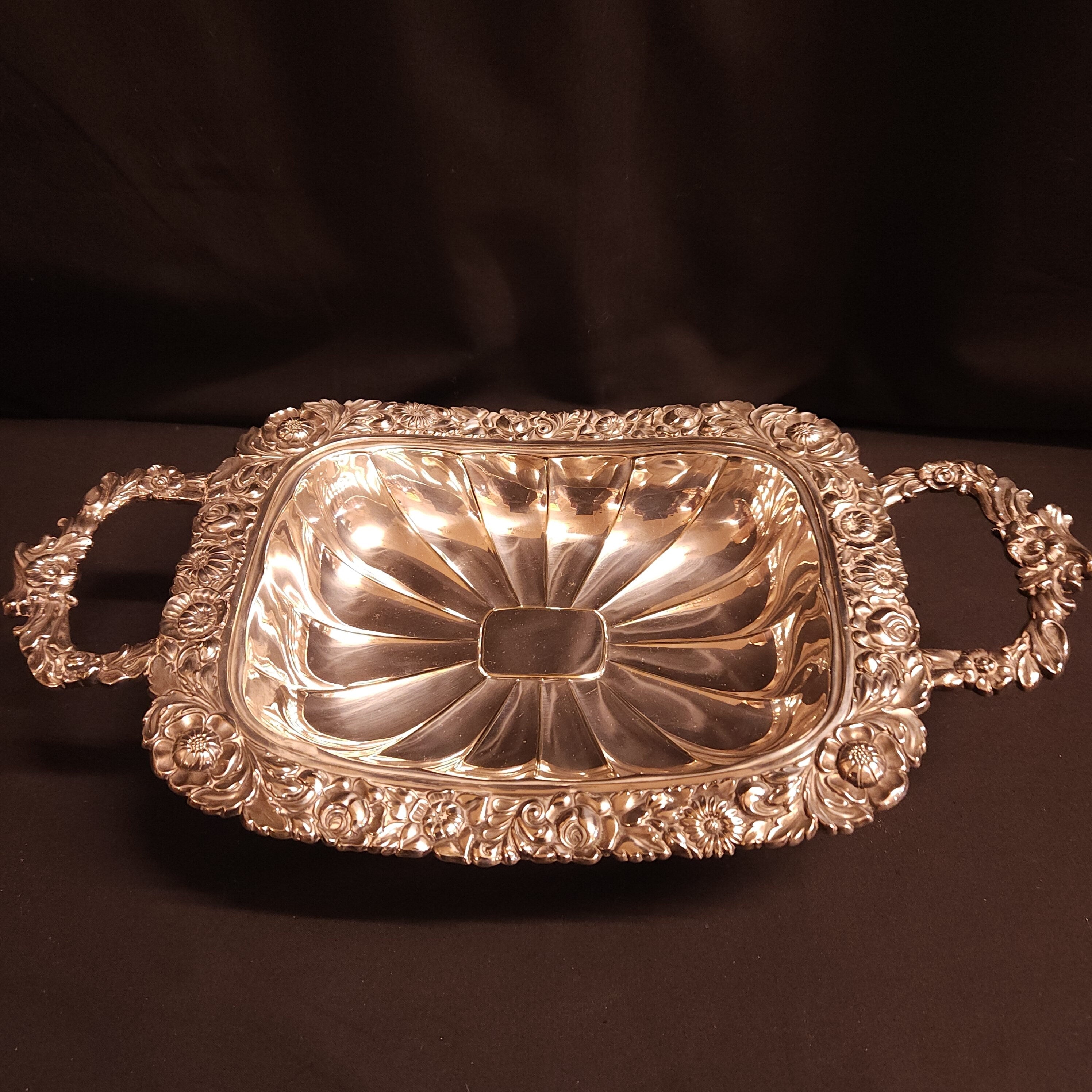 Handled Fruit Bowl,  Walker & Hall Silverplate, Circa 1906