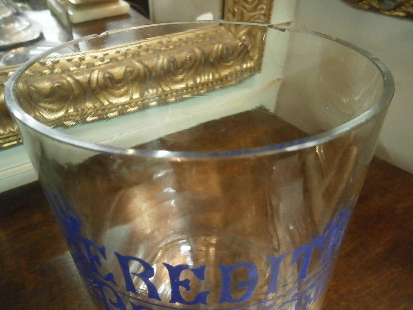 Rare Edwardian Meredith Drew Counter Top Biscuit Jar -- Antique