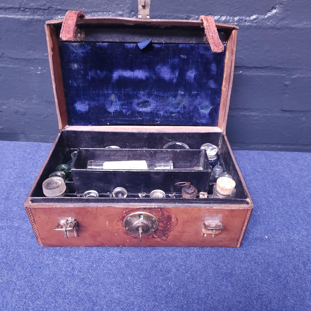 Victorian Apothecary Leather Case & Contenets