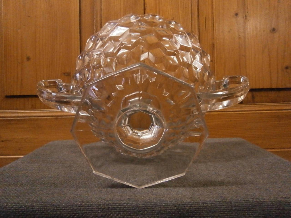 Art Deco Glass Handled Bowl- Vintage