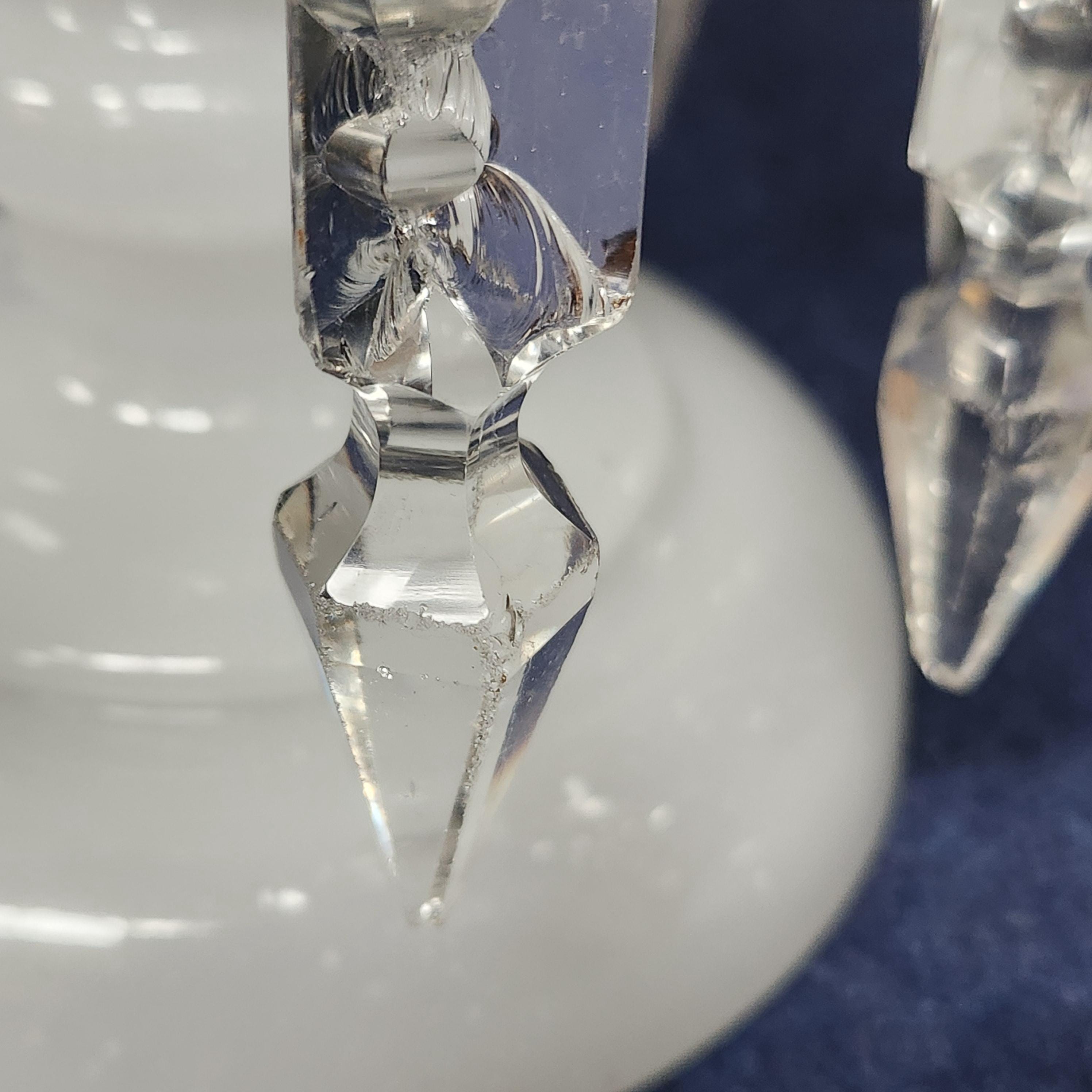 Pair Victorian Milk Glass Lustre's