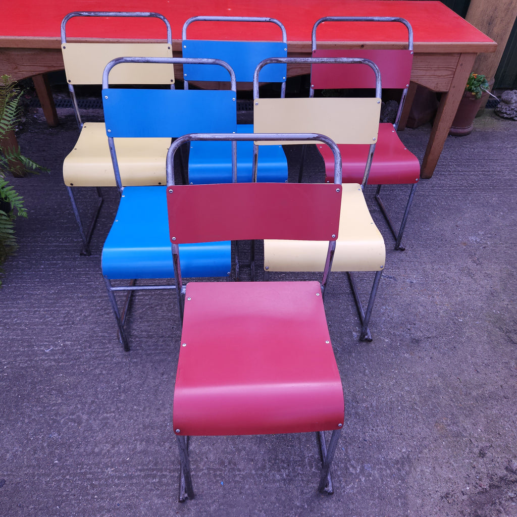 Set of 6 Mid-Century Stacking Chairs