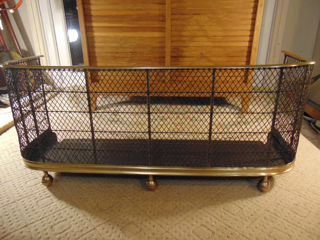 Early to Mid 19thC Brass and Wirework Fire Fender