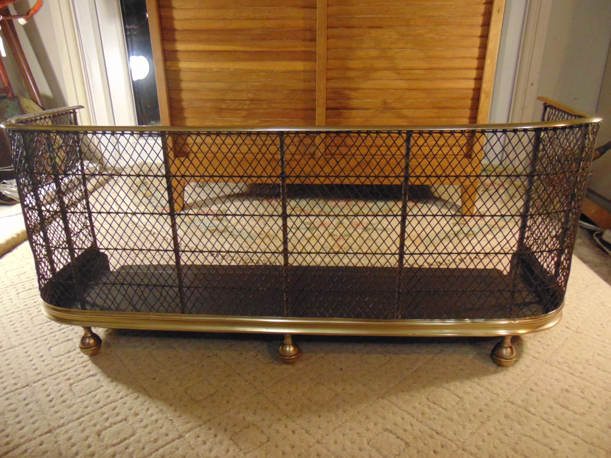 Early to Mid 19thC Brass and Wirework Fire Fender