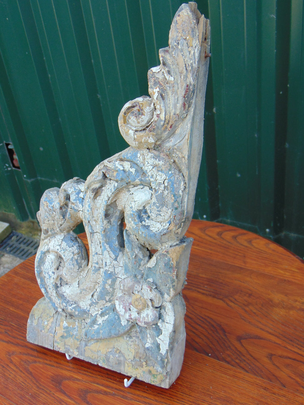Carved Wooden Shelf Bracket, 19th Century Antique