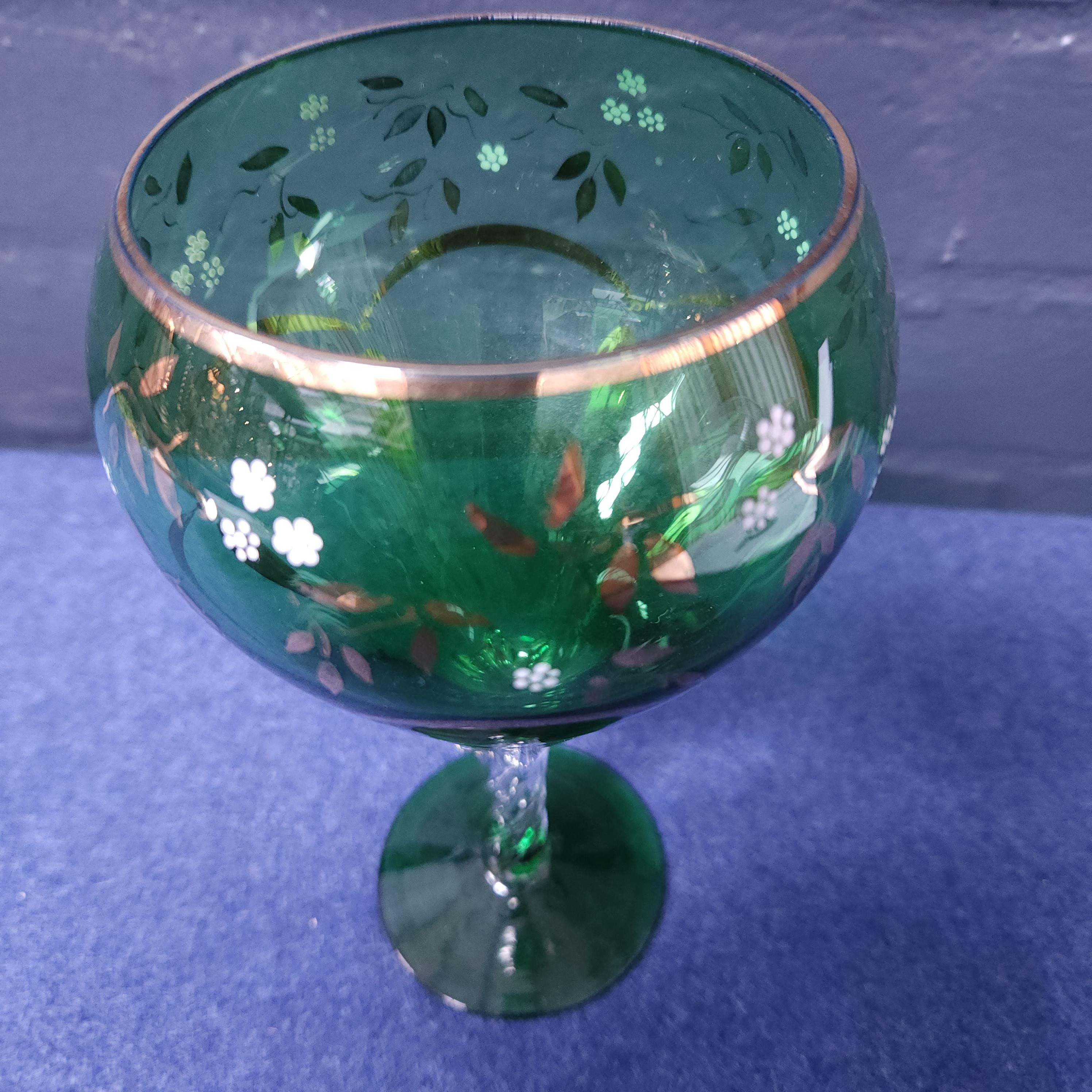Continental Green Glass Vase