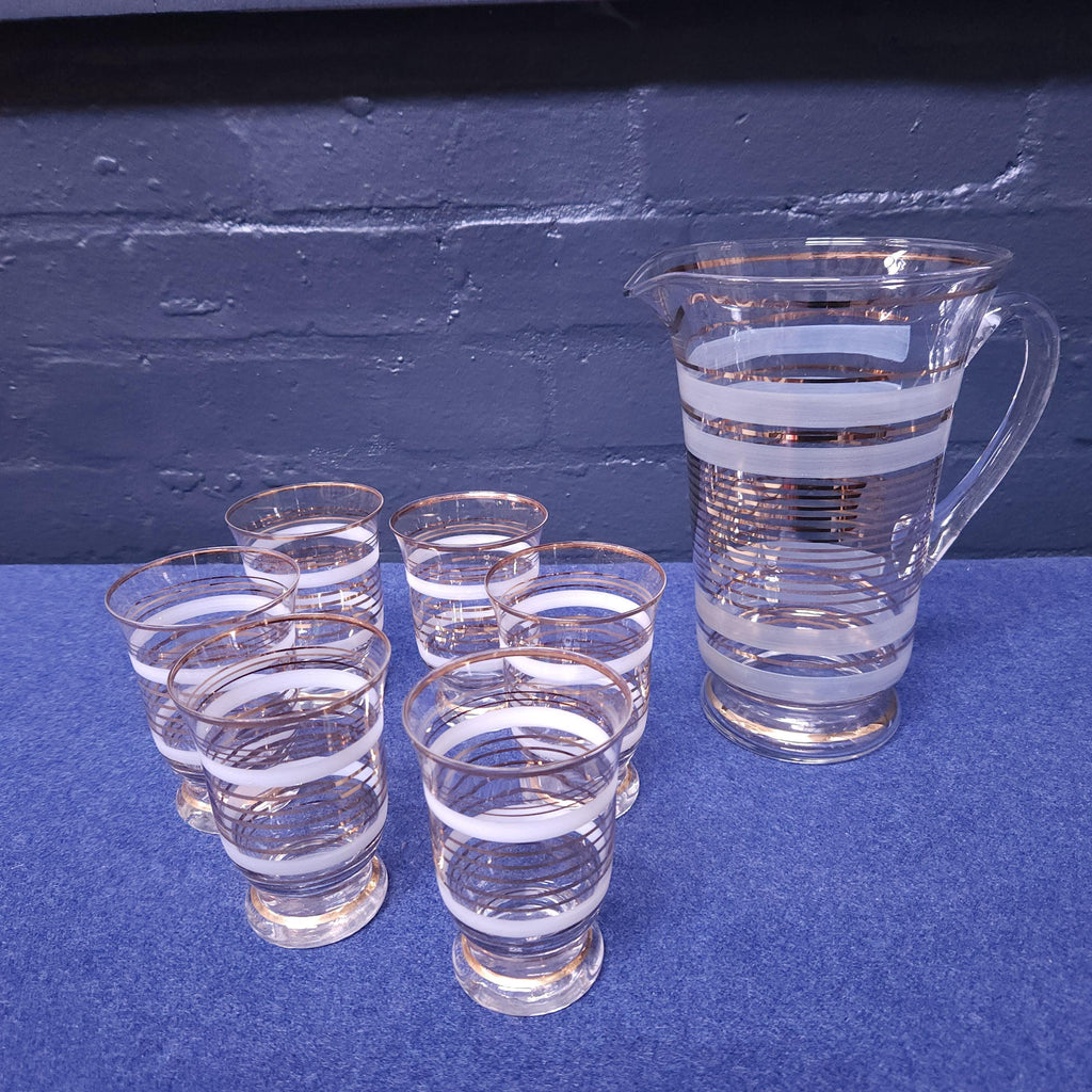 Art Deco Lemonade Set, Pitcher and Glasses