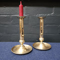 Pair Georgian Brass Candlesticks - Side Adjuster