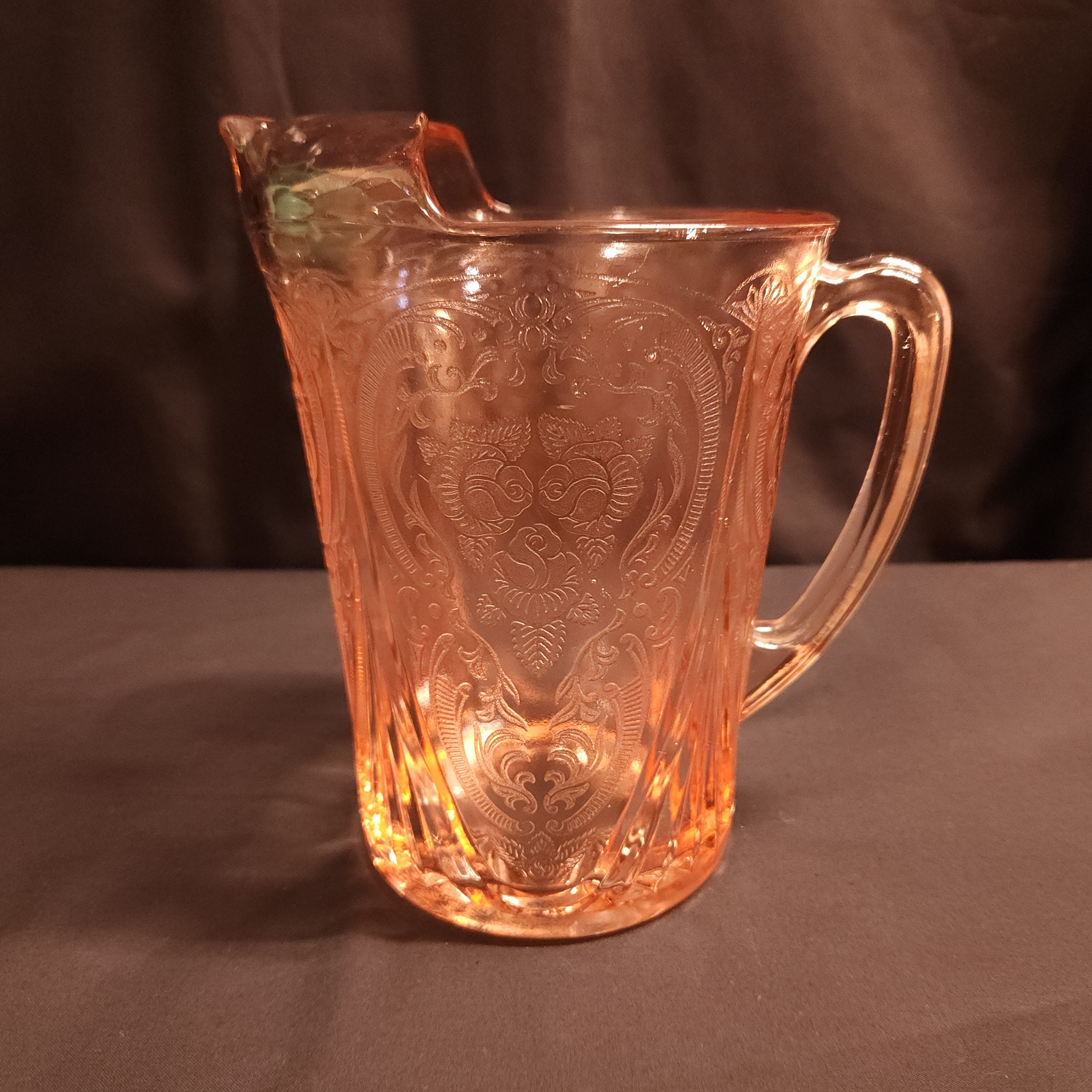 Vintage Hazel Atlas Pink Glass Lemonade Jug