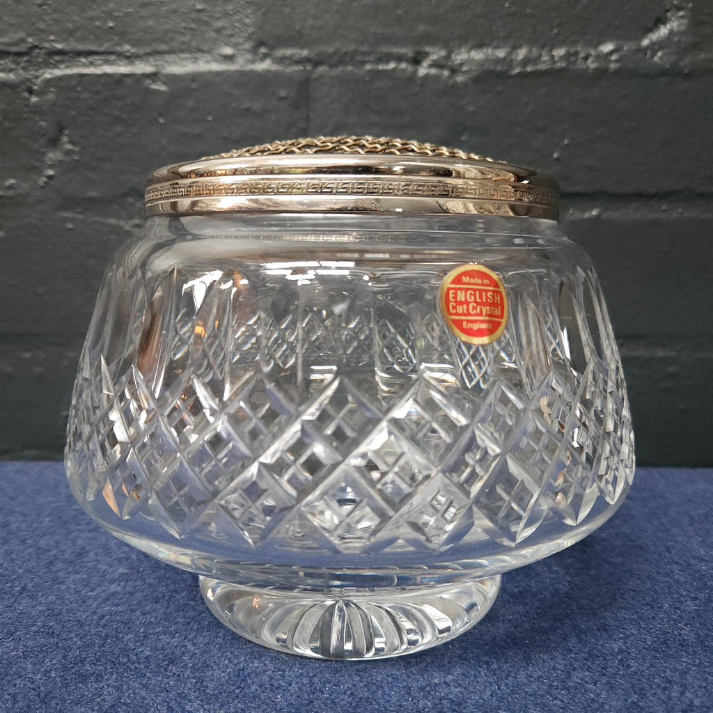 English Hand Cut Lead Crystal Rose Bowl