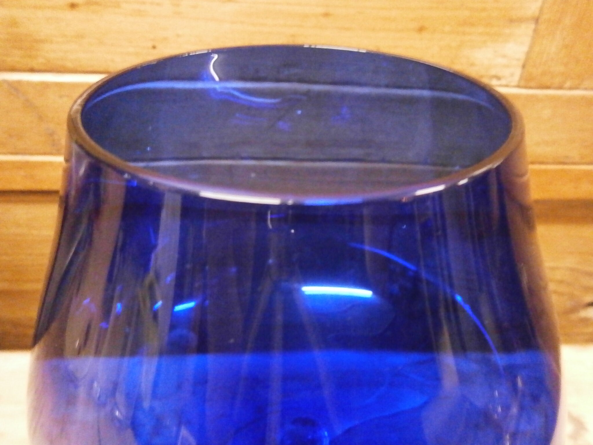 Retro Blue Glass Brandy Glass Vase