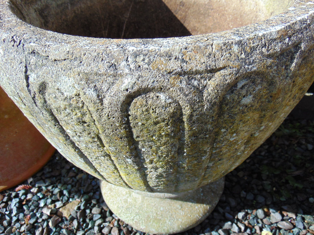 Weathered Reconstituted Stone Garden Urn