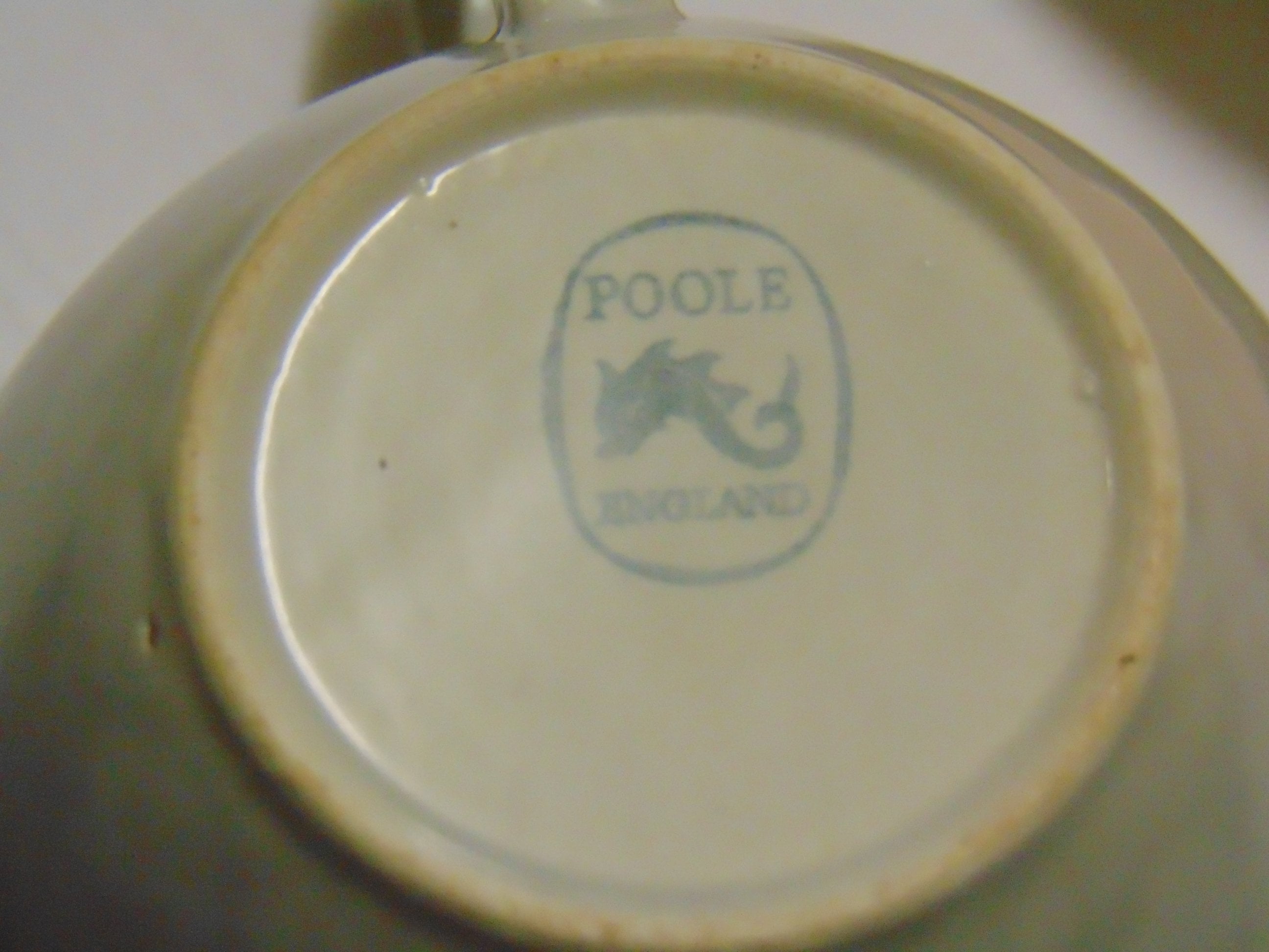 Vintage Poole Pottery Tea Set: Pink & Grey Twintone Teapot, Cup, Saucer