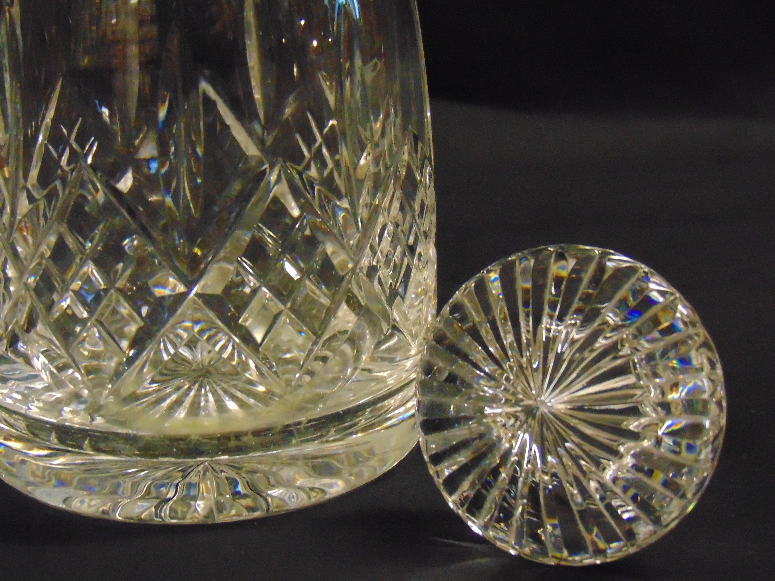 Stuart Crystal Glengarry Cambridge Cut Crystal Mushroom Stopper Decanter