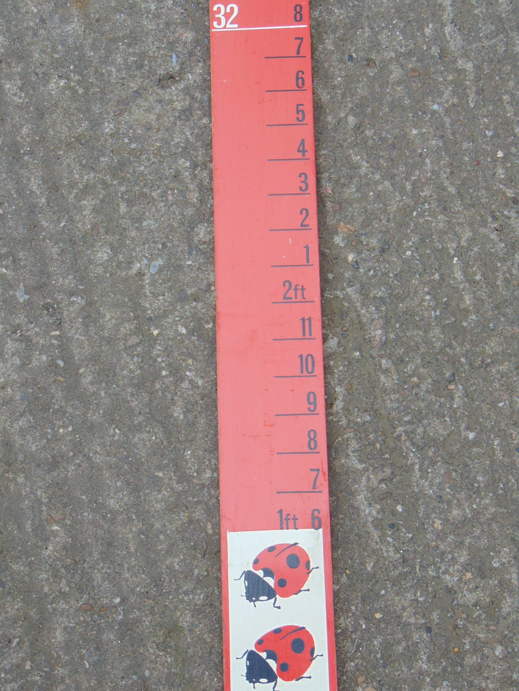 Vintage Ladybird Wooden Height Measure - 72 Inch Children's Clothing Display